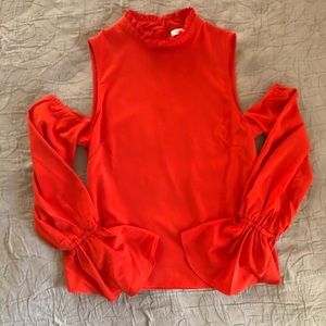 Cold Shoulder Long Sleeve Blouse